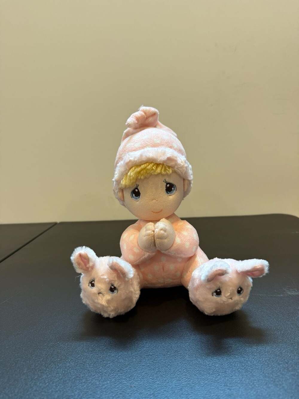 Precious Moments Aurora Plush Praying Baby Doll with Bunny Slippers